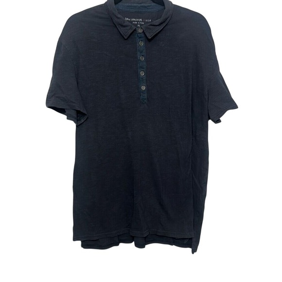 John Varvatos Other - John Varvatos‎ Mens Gray Pinstripe 100% Cotton Short Sleeve Polo Shirt Size XL